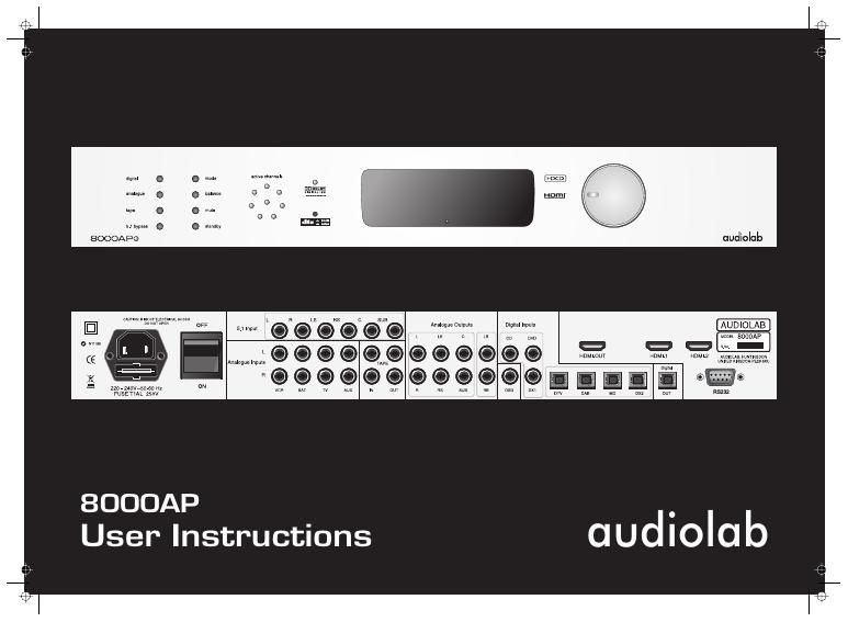 audiolab 8200 ap owners manual