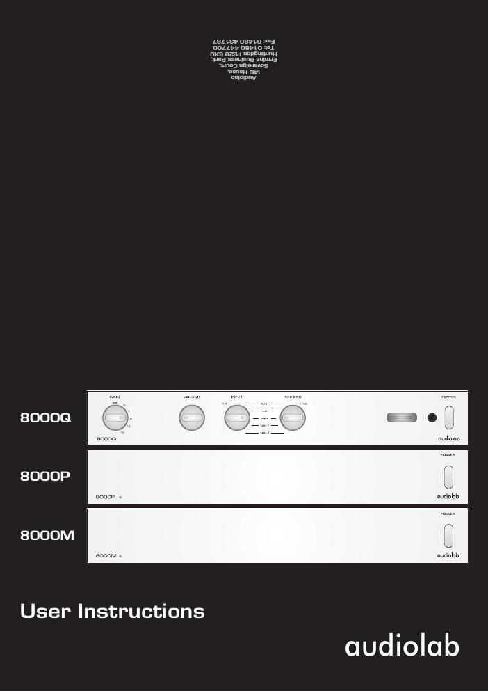 audiolab 8200 m owners manual