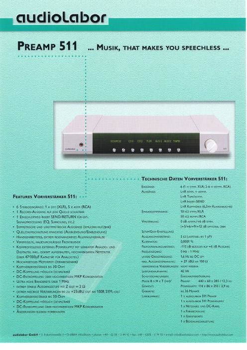 audiolabor 511 brochure