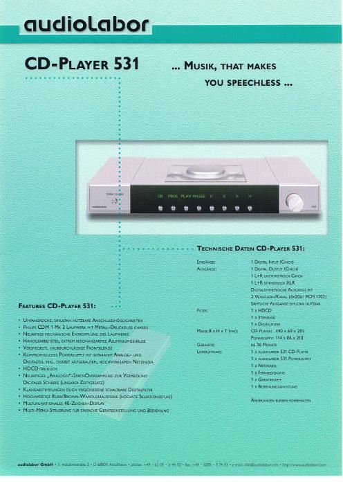 audiolabor 531 brochure