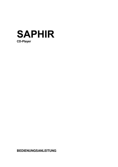 audiolabor saphir owners manual