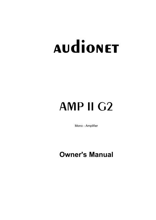 audionet amp 2 g 3 owners manual