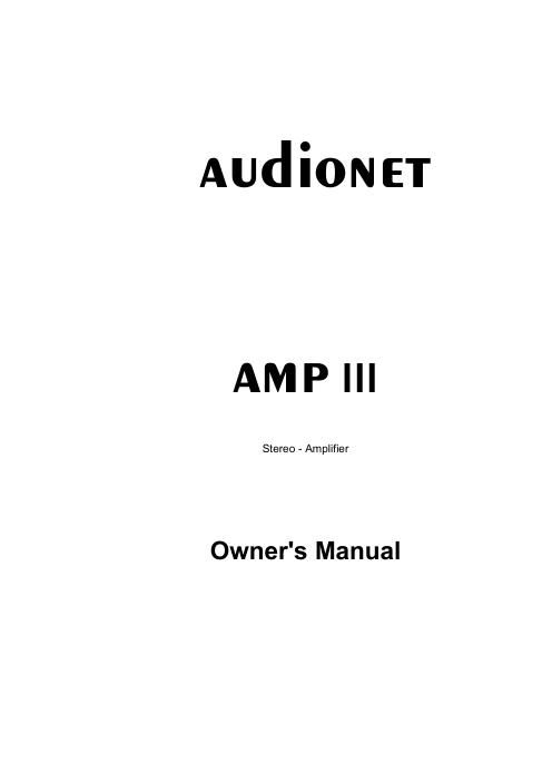 audionet amp 3 owners manual