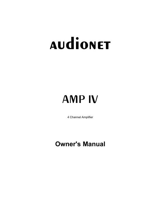 audionet amp 4 owners manual