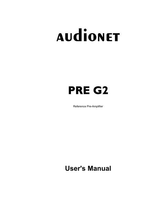audionet pre g 2 owners manual