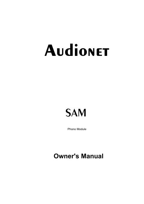 audionet sam phono owners manual