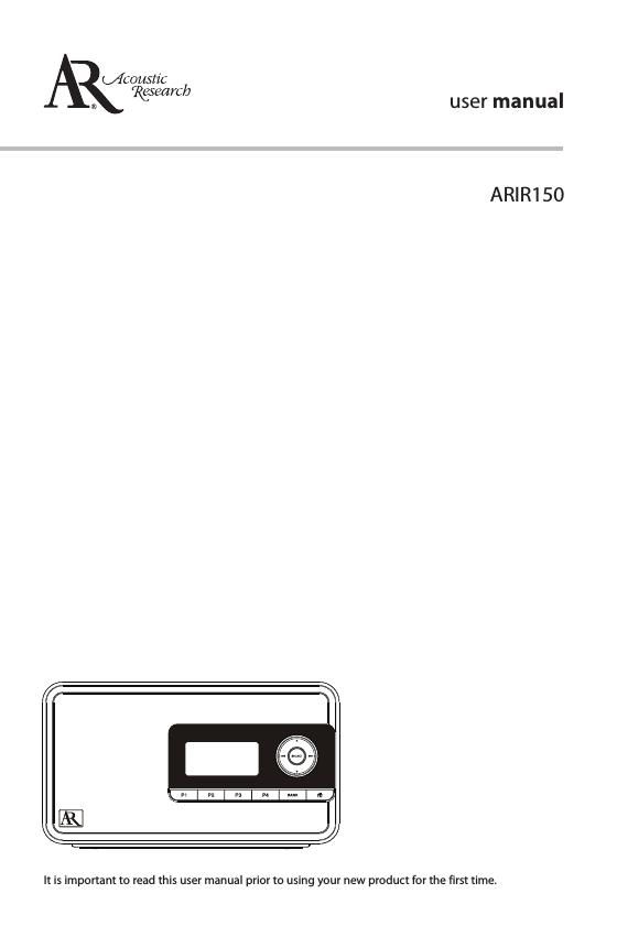 acoustic research ARIR 150 Owners Manual