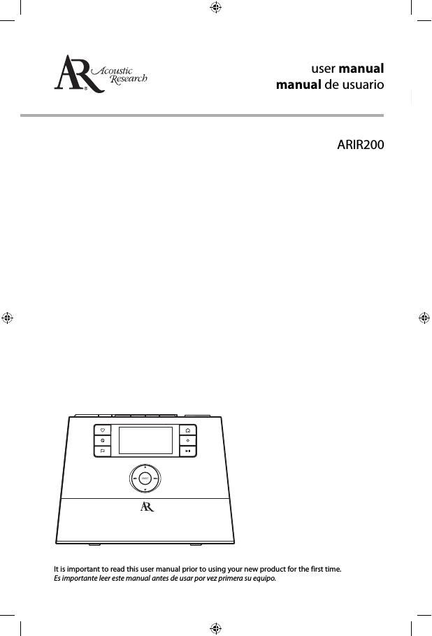 acoustic research ARIR 200 Owners Manual