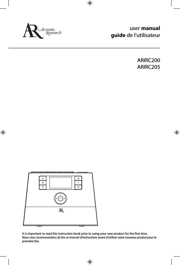 acoustic research ARIR C200 C205 Owners Manual