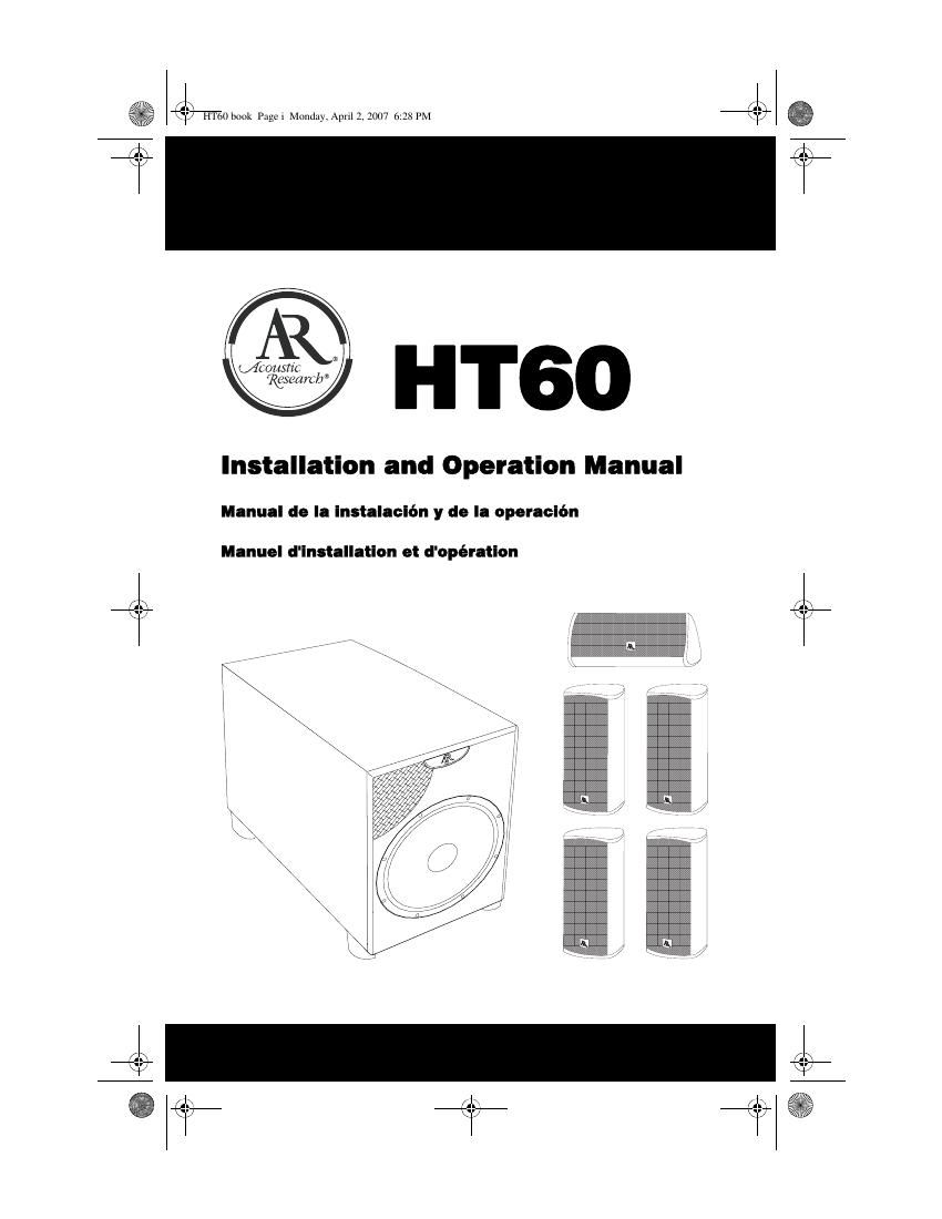 acoustic research HT60 Owners Manual