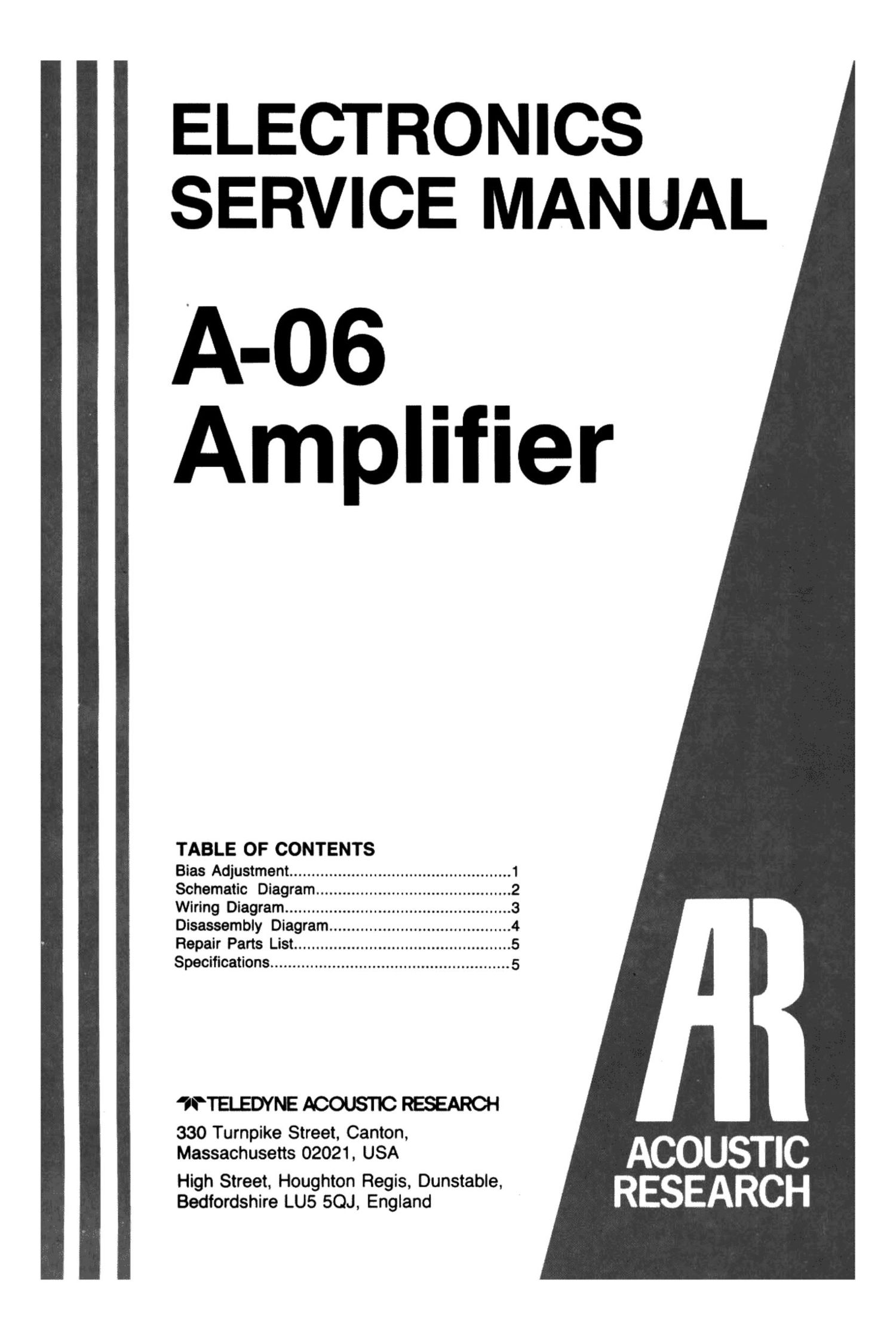 acoustic research a 06 service manual