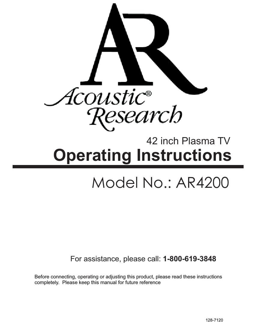 acoustic research AR 4200 Owners Manual