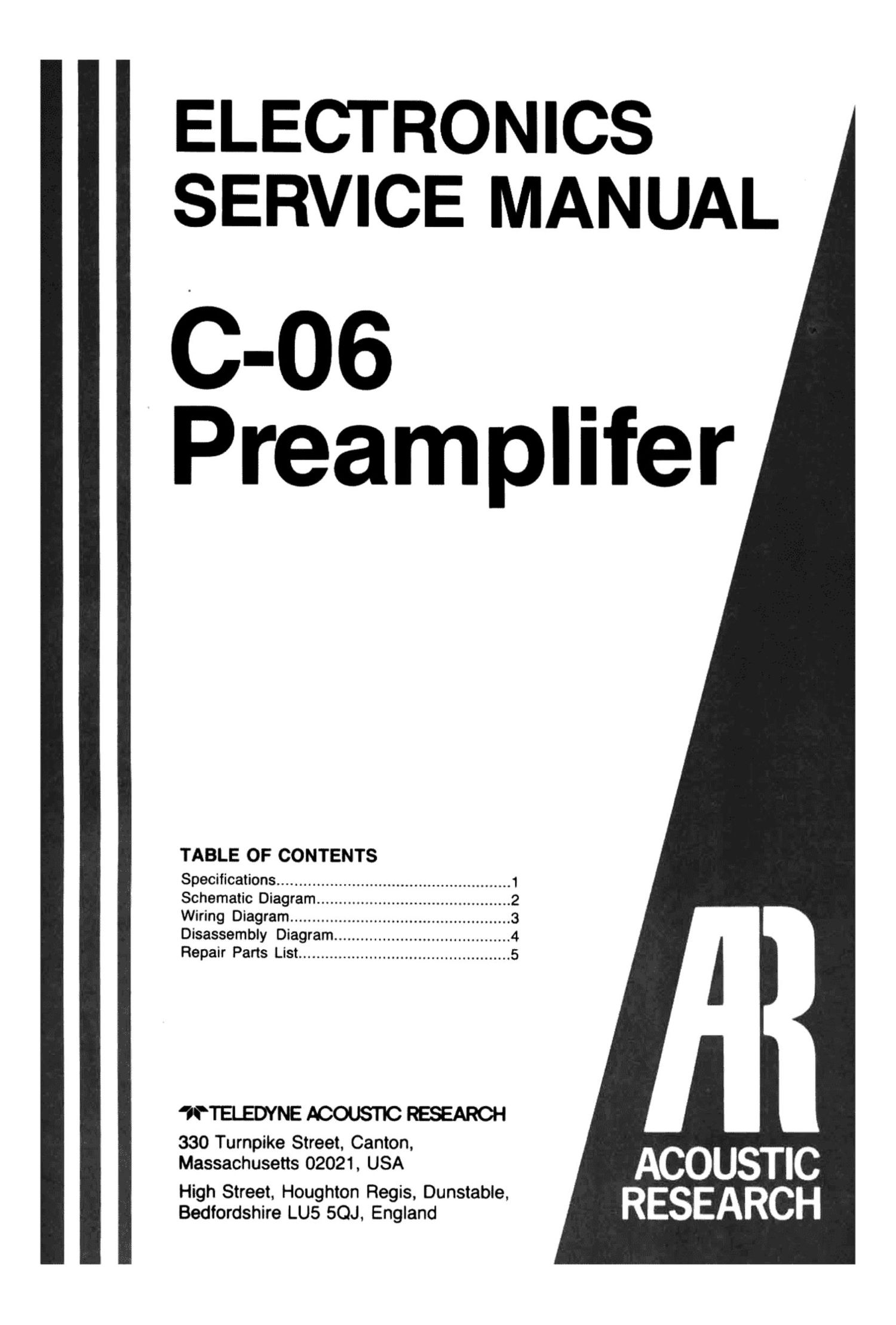 acoustic research c 06 service manual