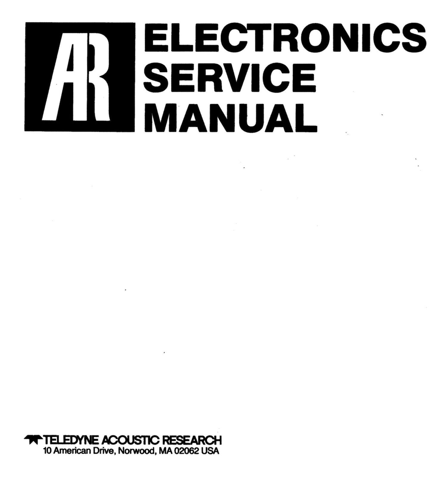 acoustic research tuner service manual