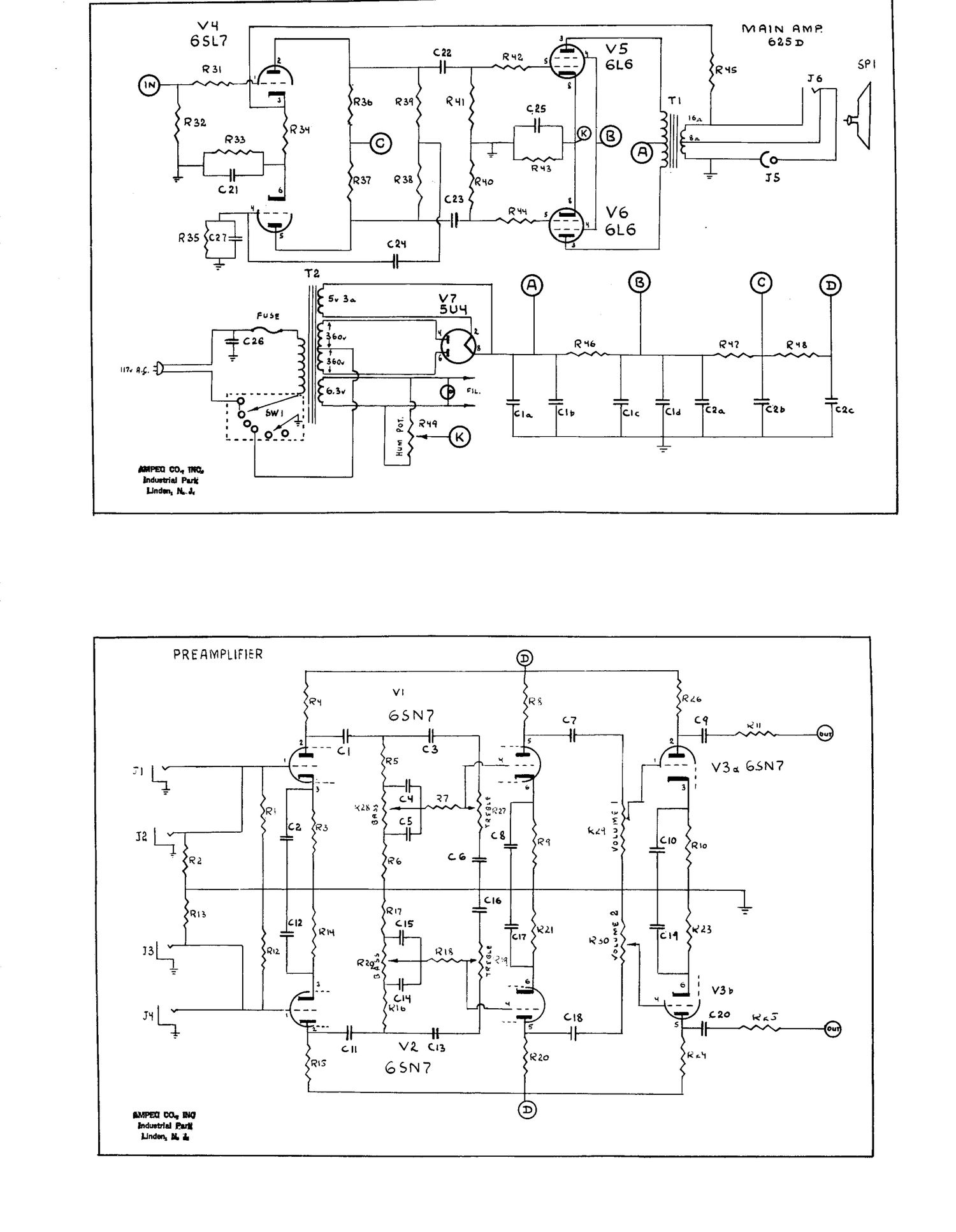 ampeg 625d manhatten schematics