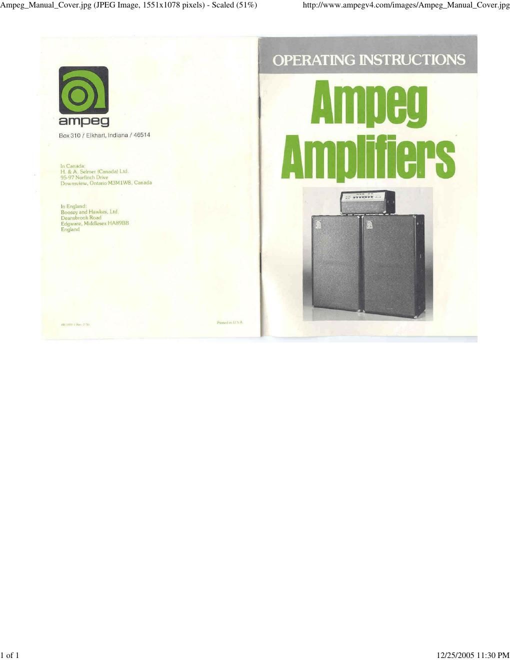 ampeg amplifiers operating manual