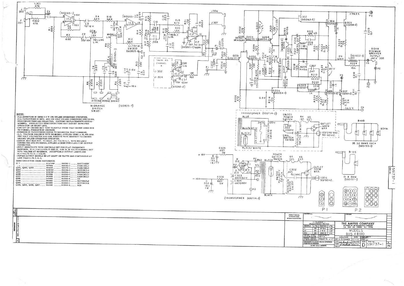 ampeg b 115 b 410 schematic