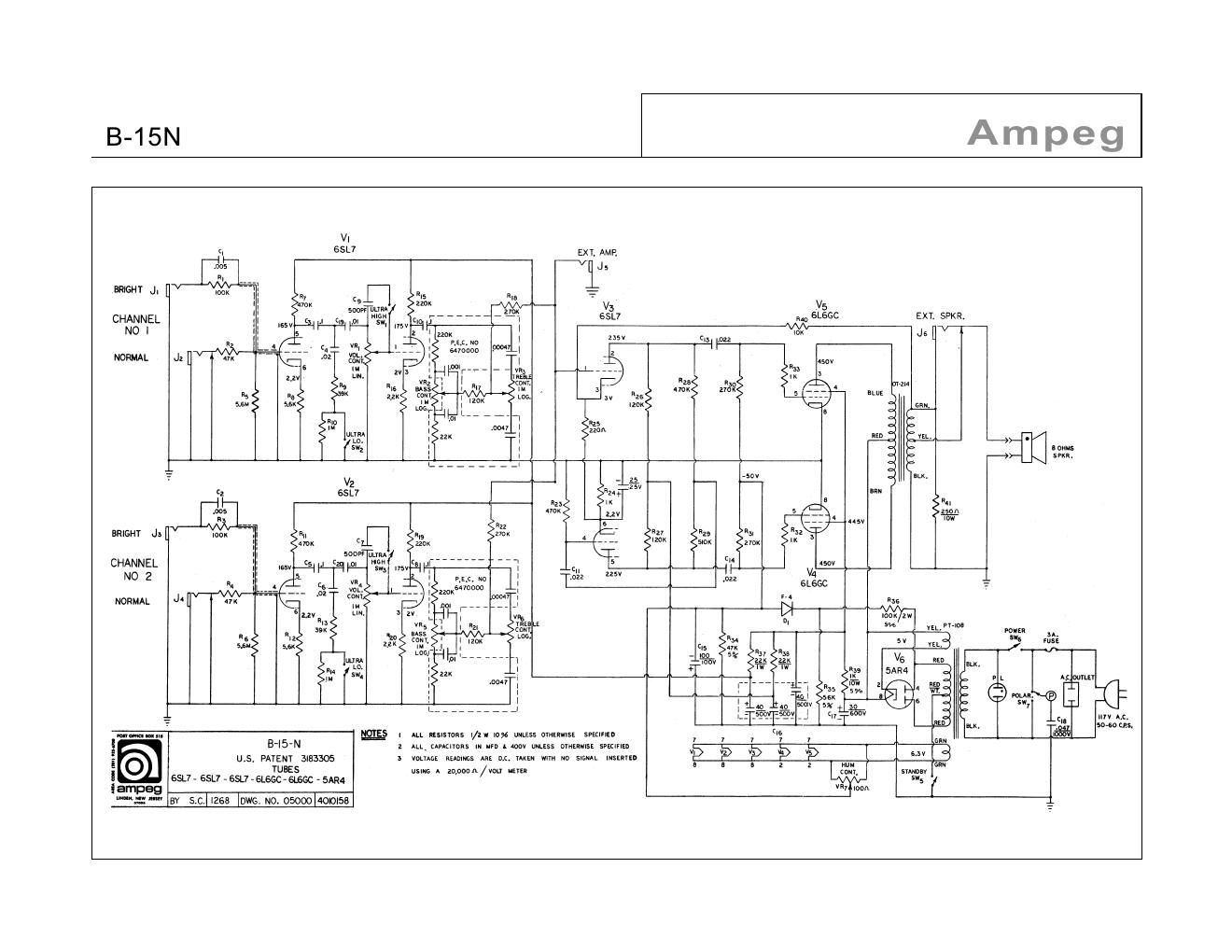 ampeg b 15 n 12 68 portaflex schematic