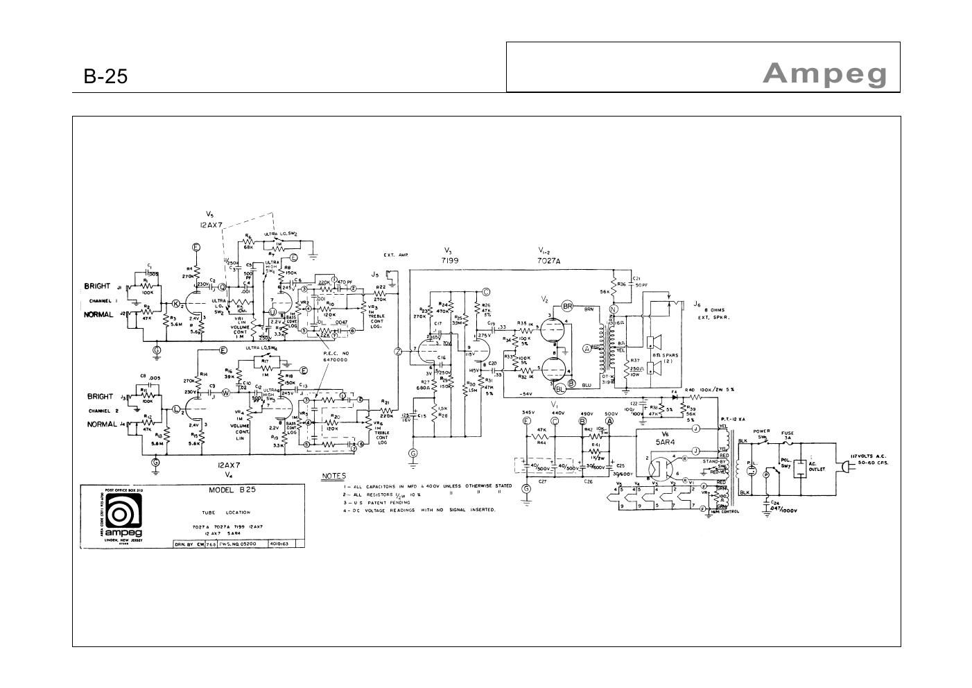 ampeg b 25 7 68 schematic