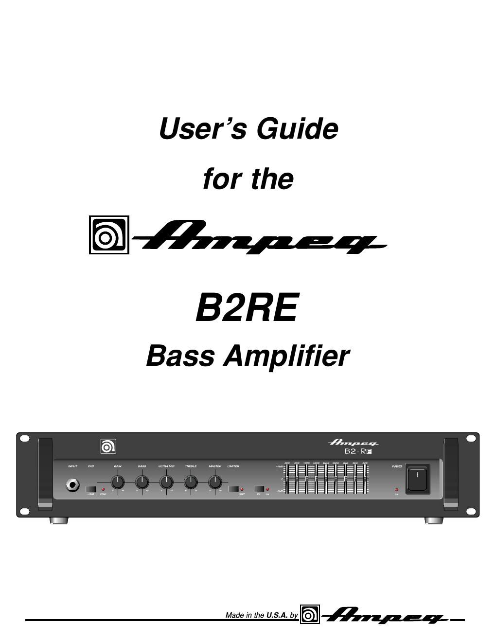 ampeg b 2re users guide