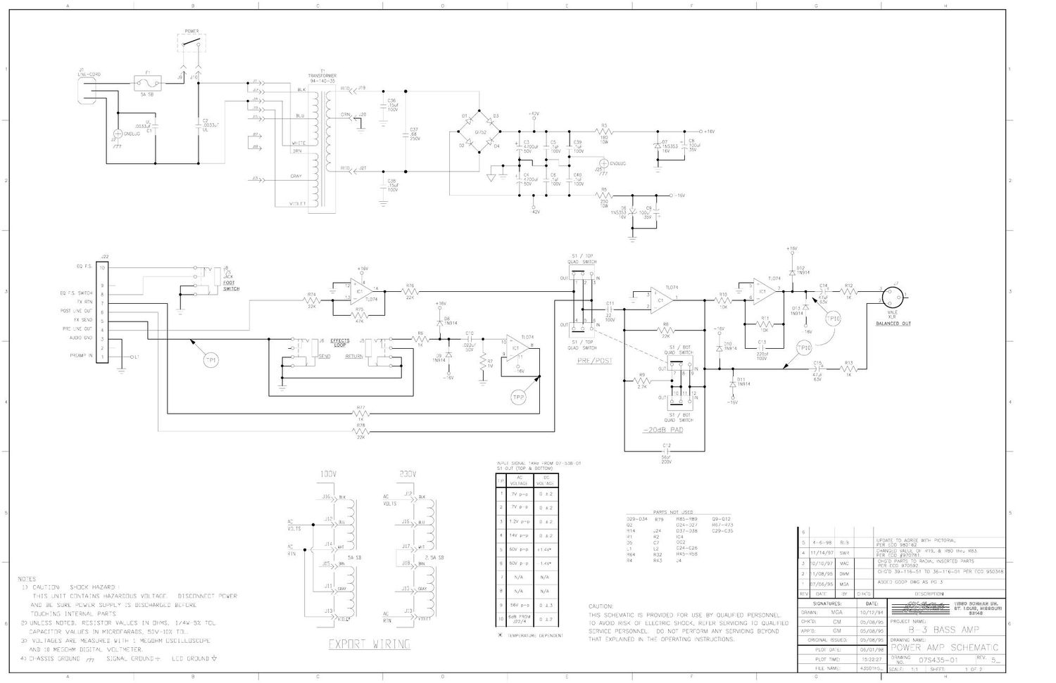 ampeg b 3 power amp 07s435 schematics