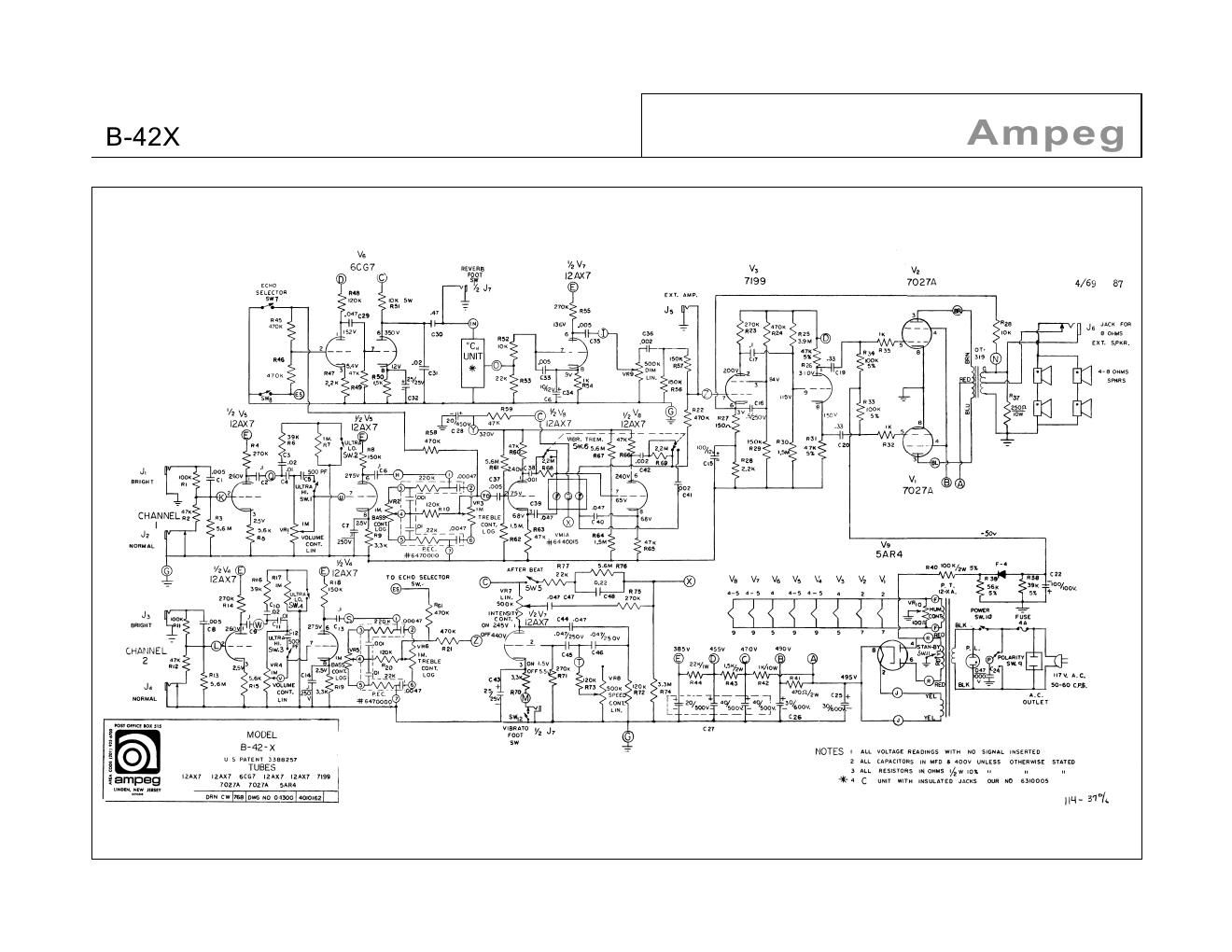 ampeg b 42 x 7 68 schematic