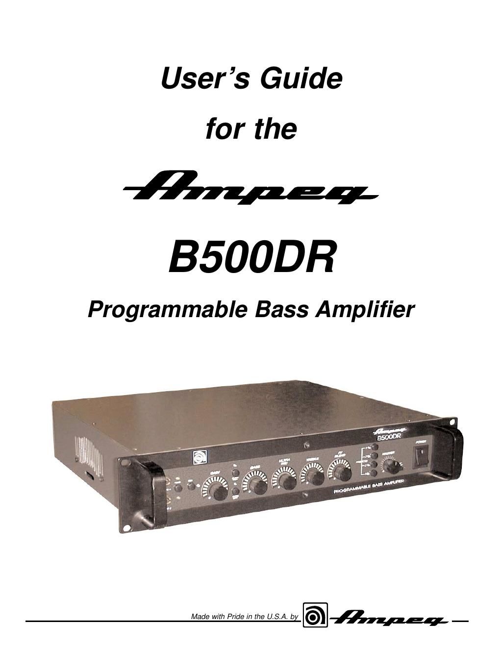 ampeg b 500dr users guide