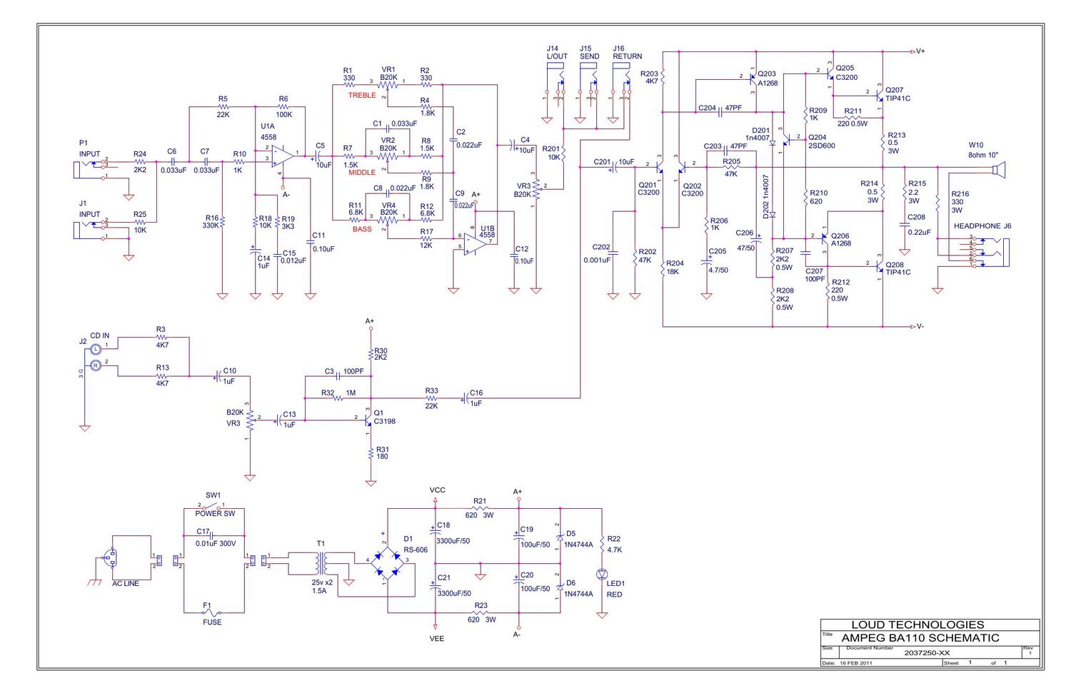 ampeg ba 110 schematic