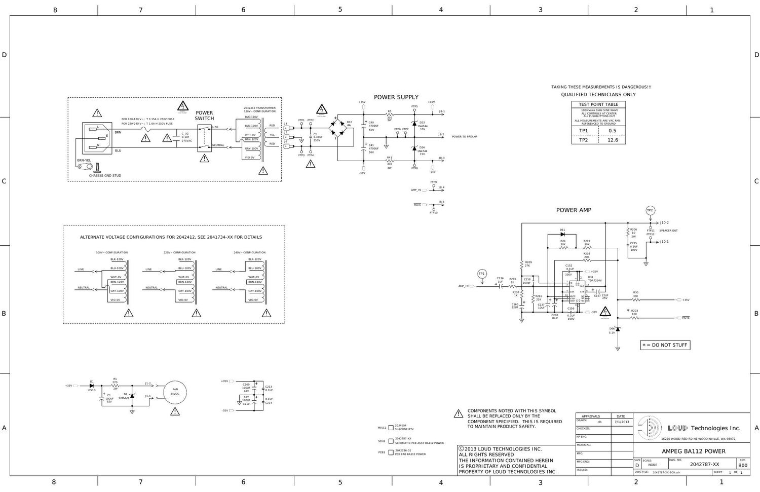 ampeg ba 112v2 power amp ps schematic