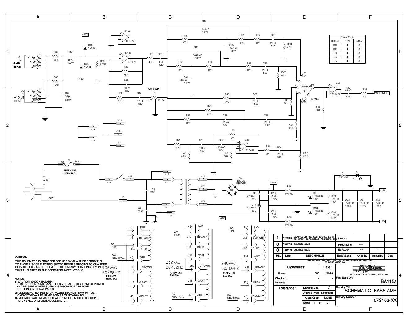 ampeg ba 115a 07s103 schematics