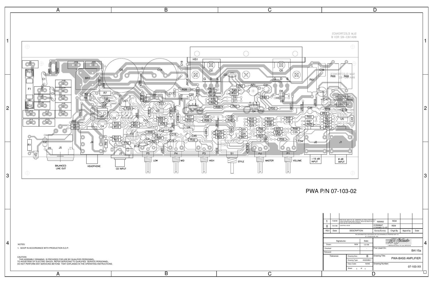 ampeg ba 115a layout parts