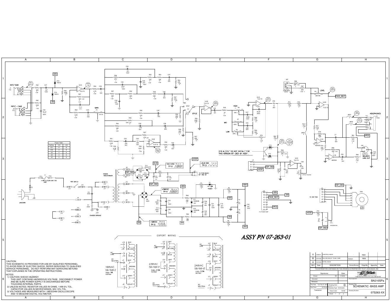 ampeg ba 210spa 07s263 schematics