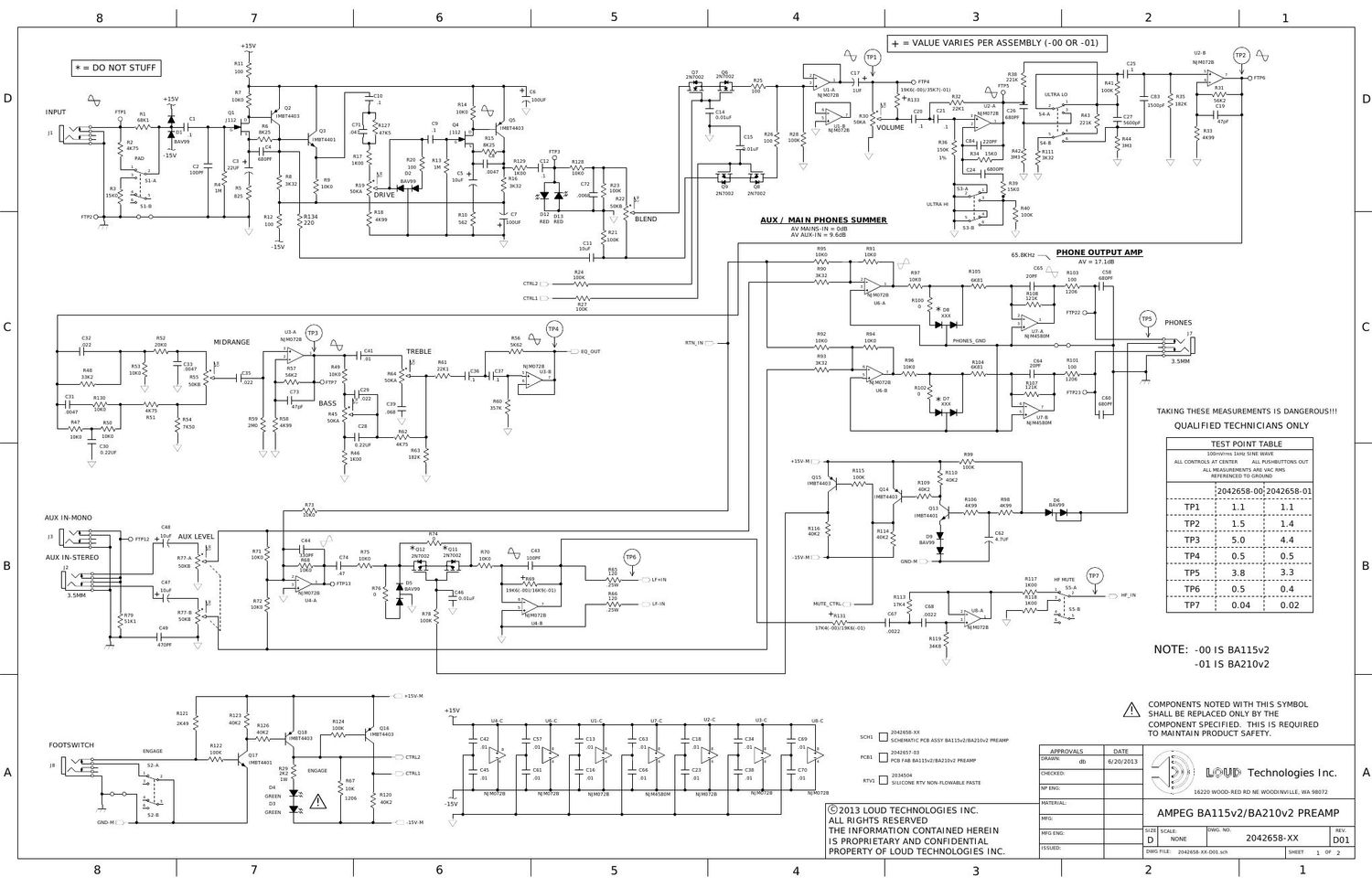 ampeg ba 210v2 ba 115v2 preamp schematics