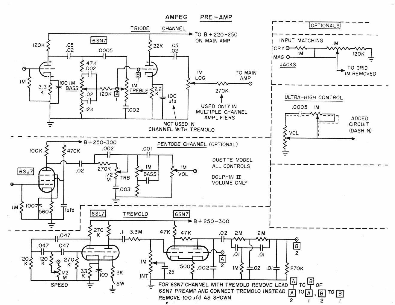 ampeg duette dolphin ii preamp schematic
