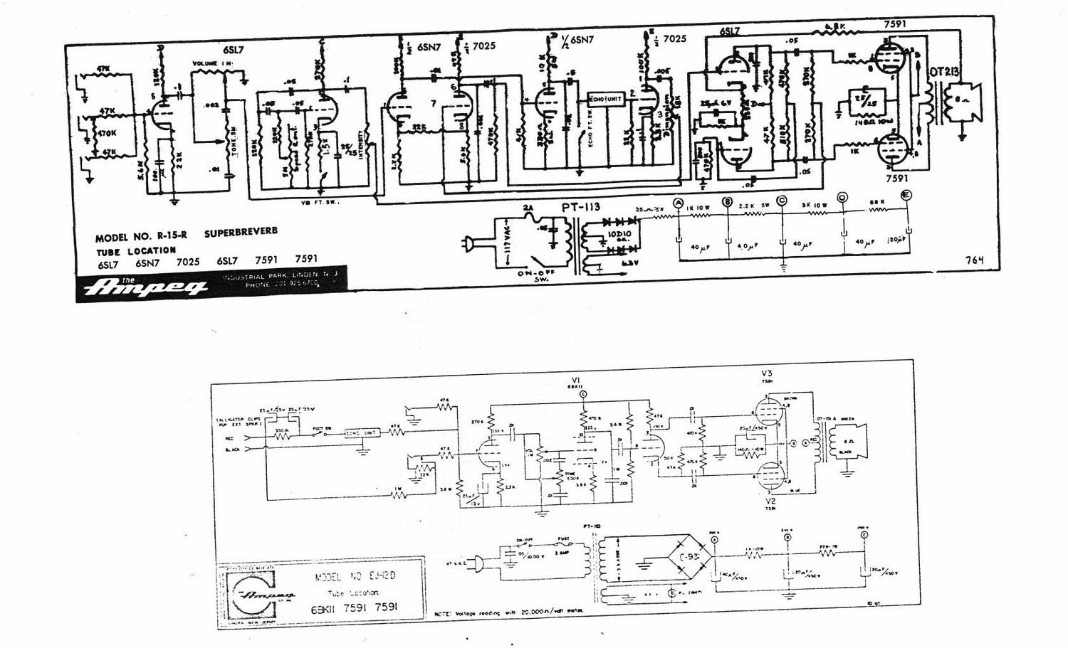 ampeg ej 12 d echo jet schematic