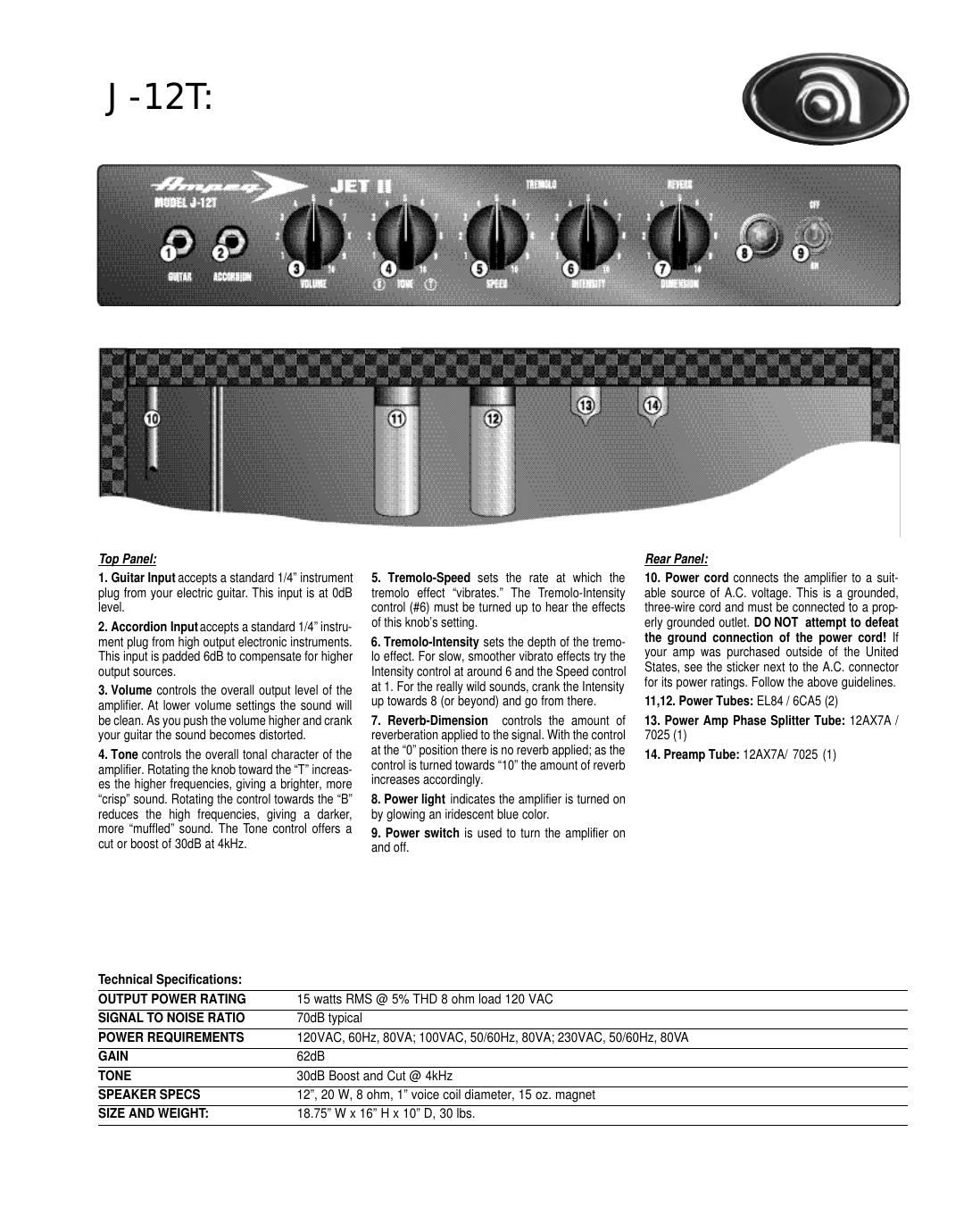 ampeg j 12t