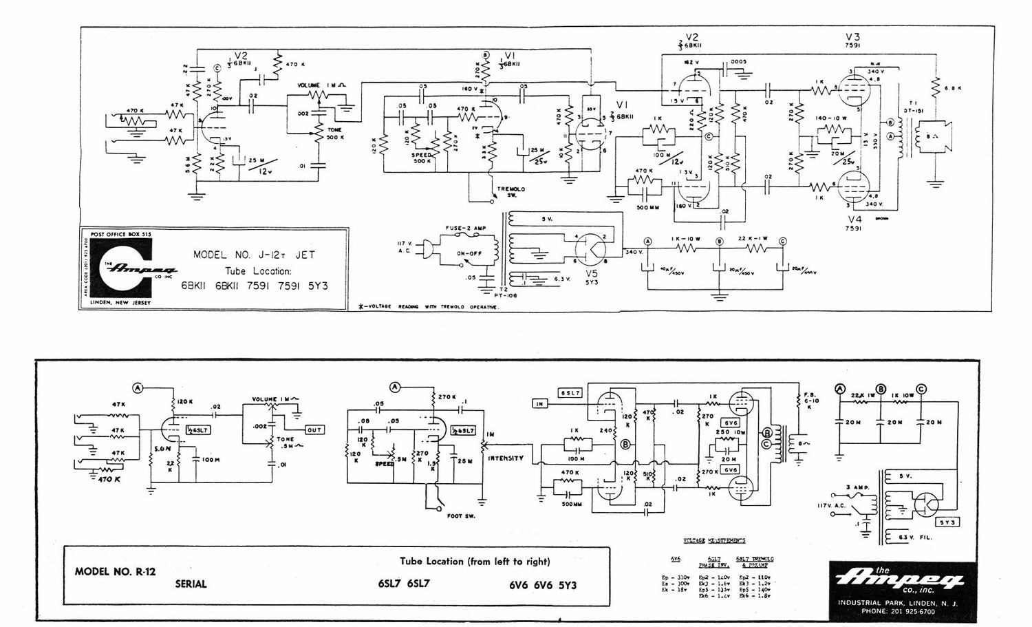 ampeg j 12t jet r 12 schematics