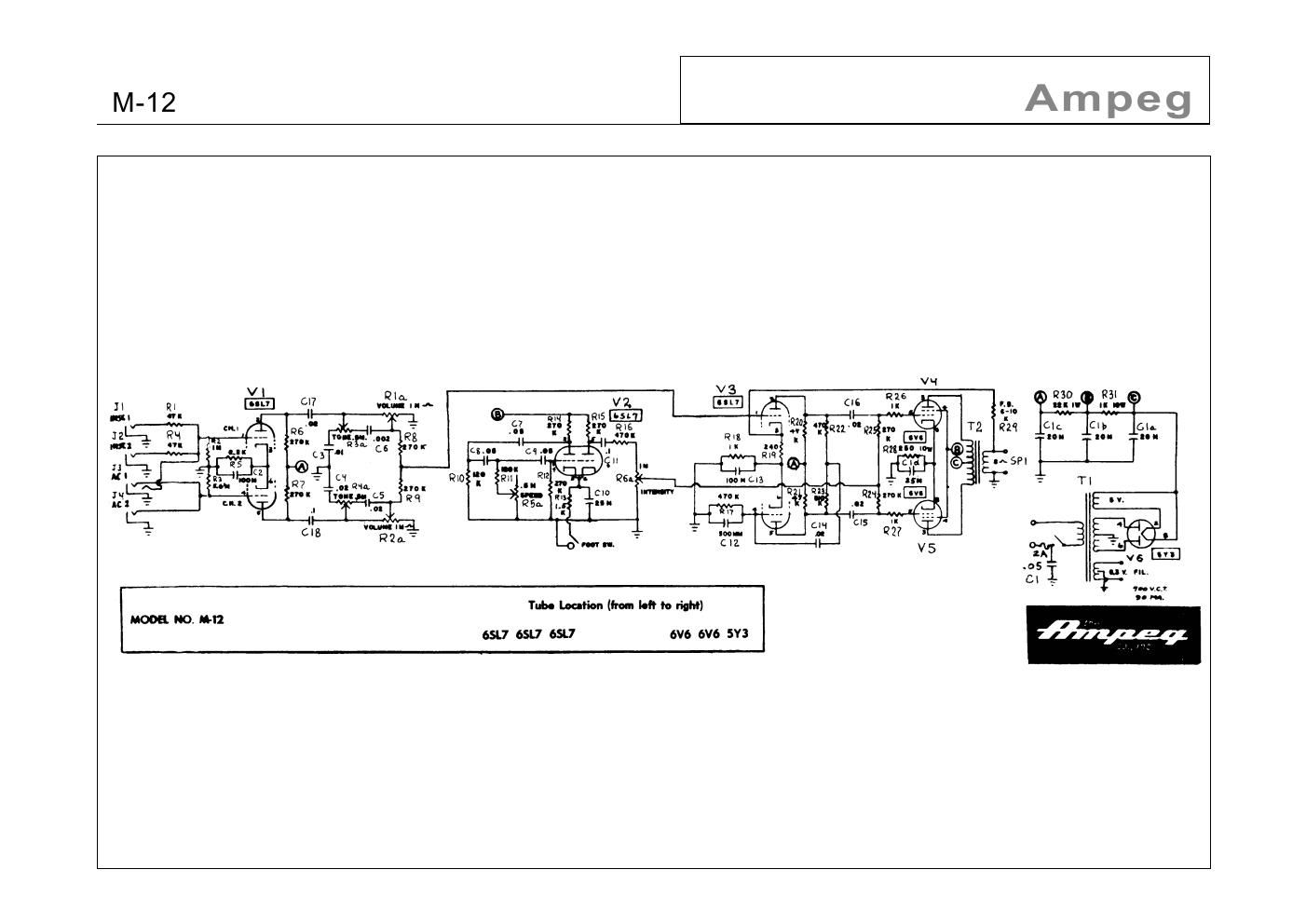 ampeg m 12 6v6 mercury schematic