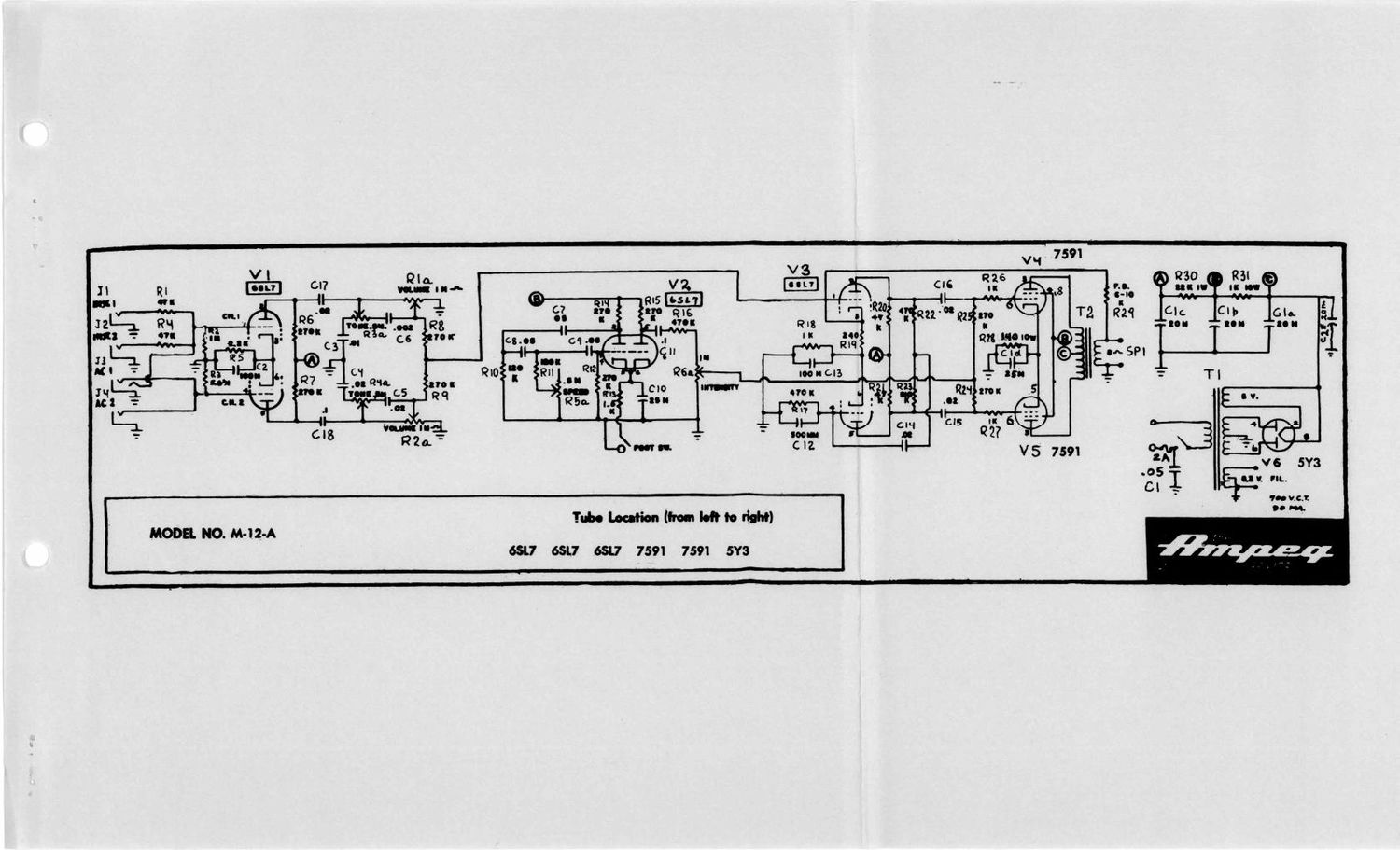 ampeg m 12 a 7591 mercury schematic