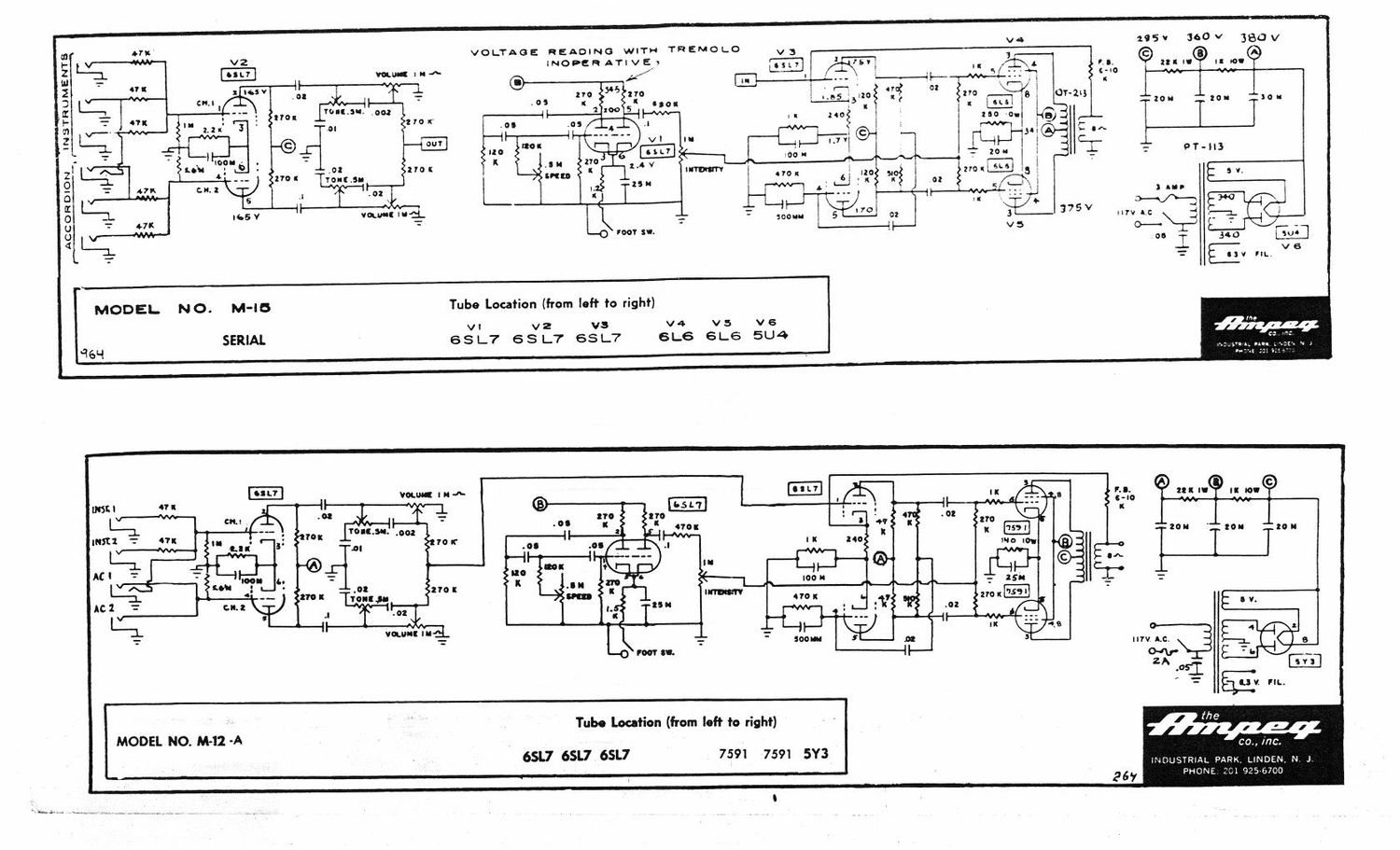 ampeg m 15 m 12 a schematics