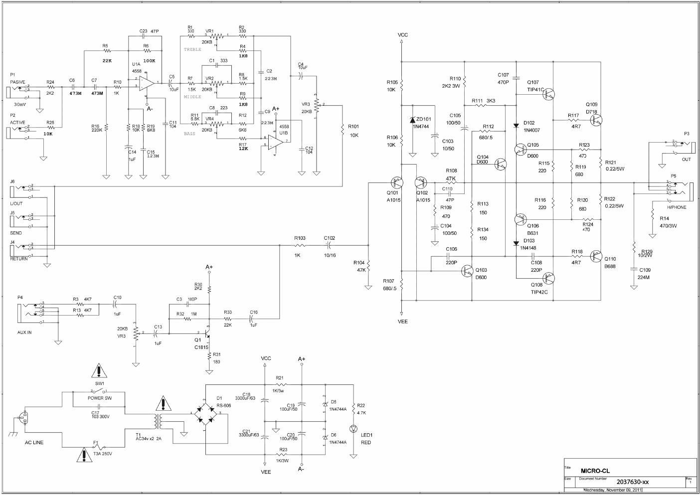 ampeg micro cl schematic