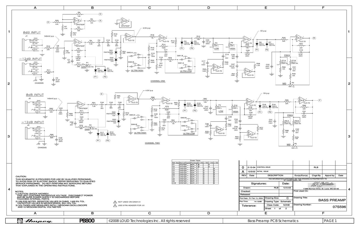 ampeg pb 800 portabass preamp schematic