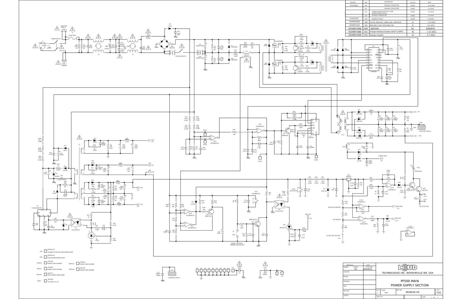 ampeg pf 500 main power supply 2034544 01 c02 sch