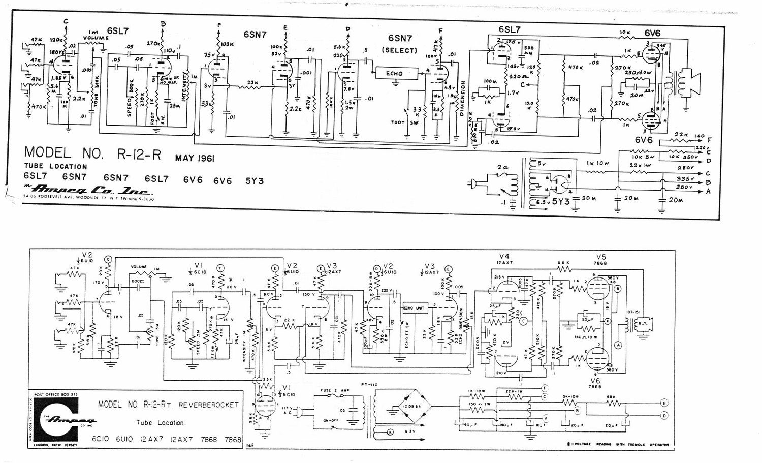 ampeg r 12 r 5 61 r 12 rt reverb rocket schematics