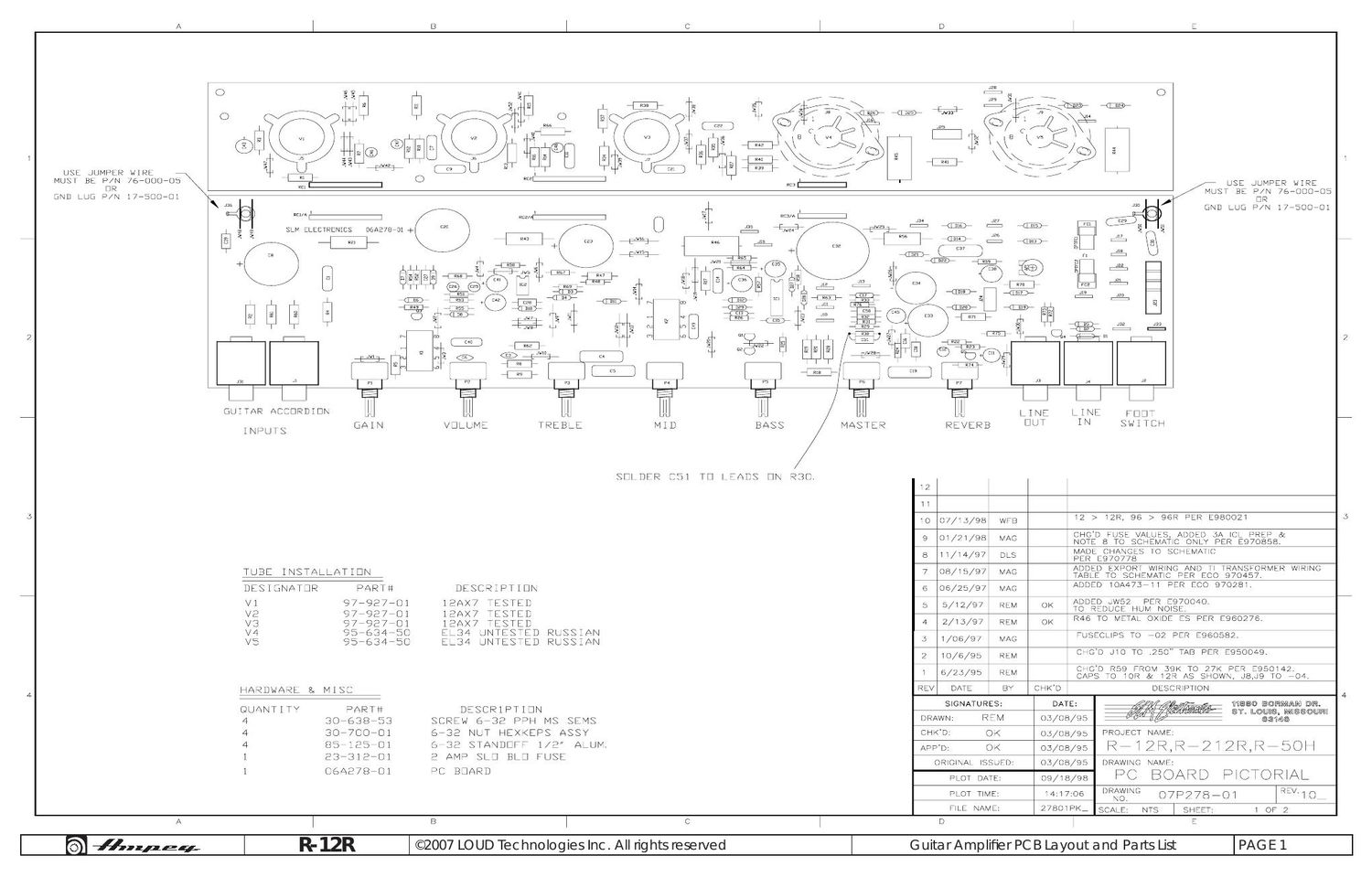 ampeg r 12 r r 212 r r 50 h re issue layout