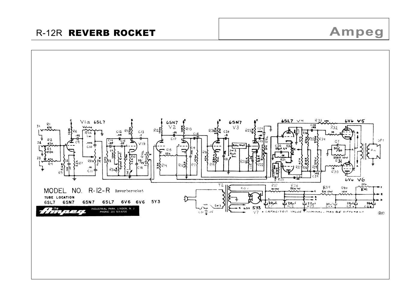 ampeg r 12 r reverb rocket schematic
