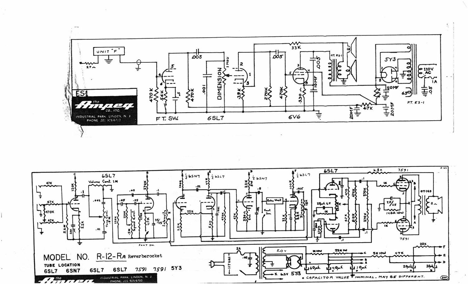 ampeg r 12 ra reverb rocket es 1 schematics