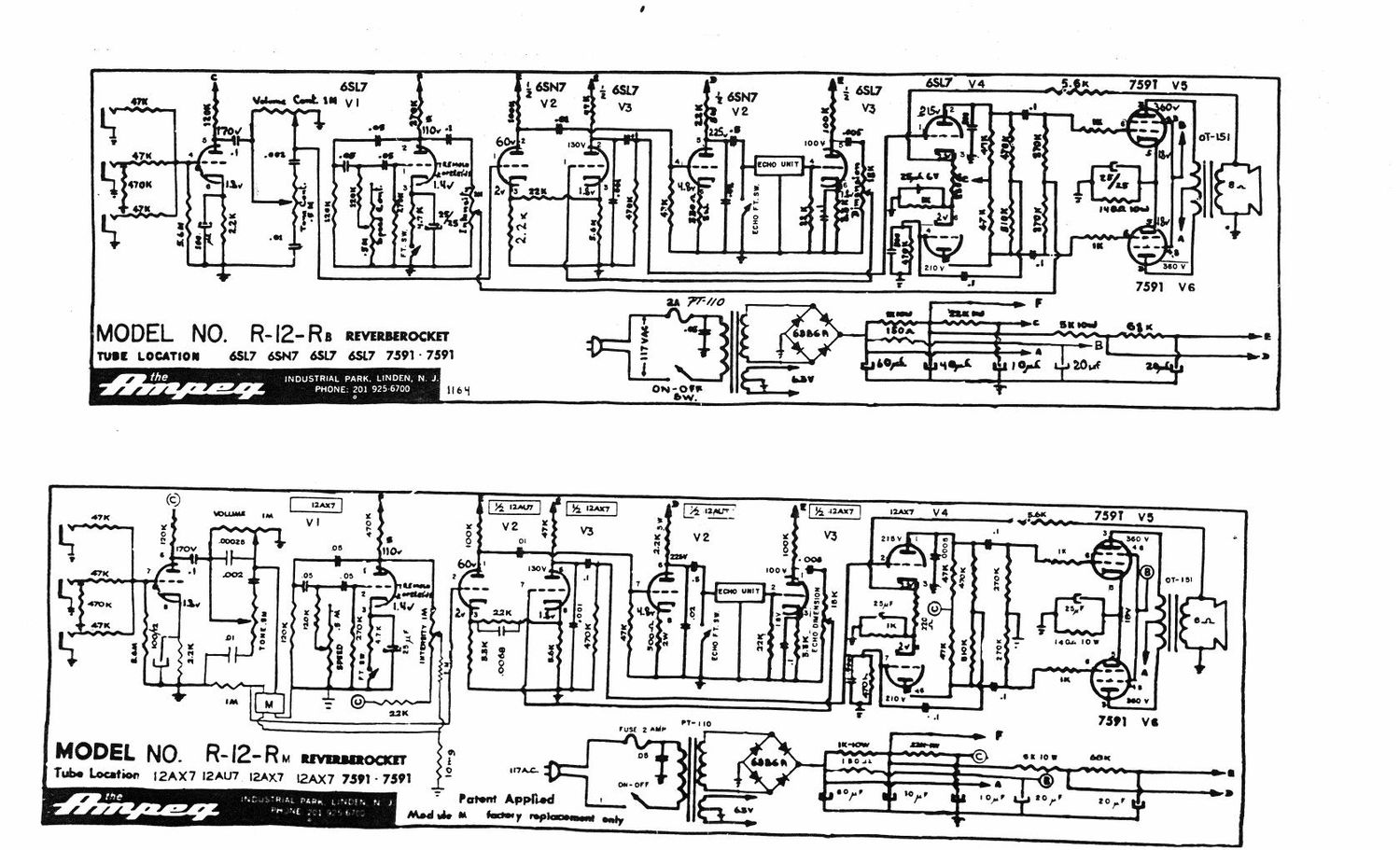 ampeg r 12 rb r 12 rm reverb rocket schematics