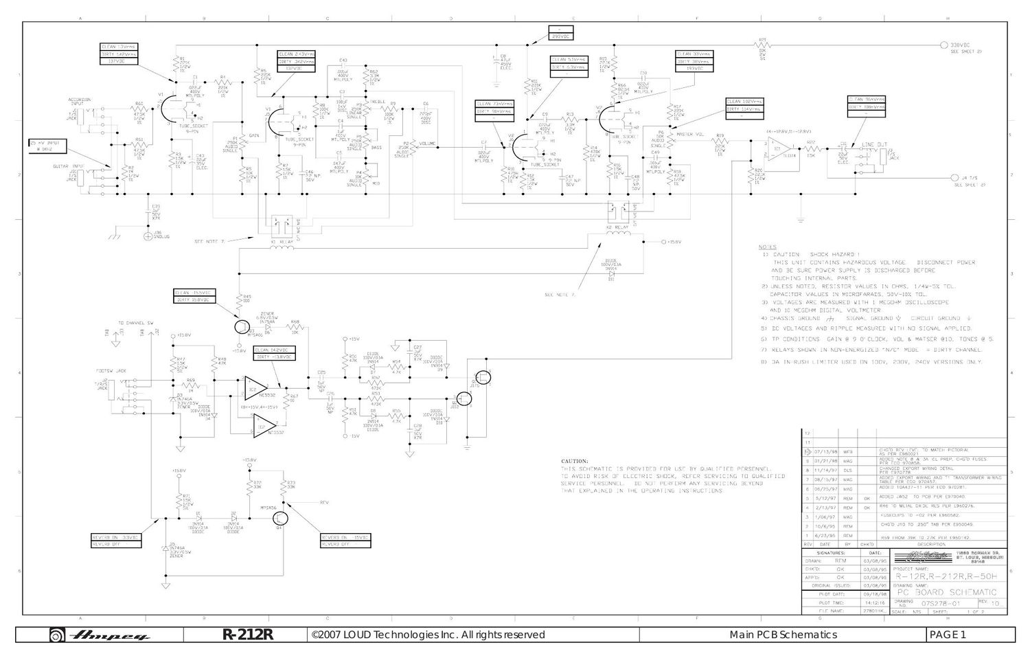 ampeg reverb rocket main pcb schematics 27801hk