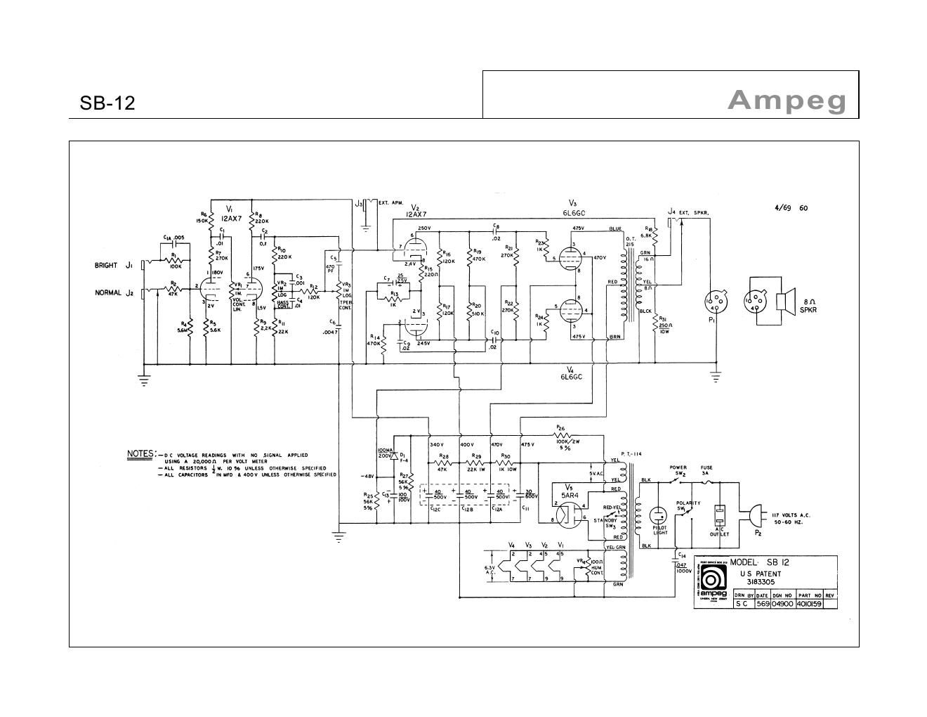 ampeg sb 12 4 69 portaflex schematic